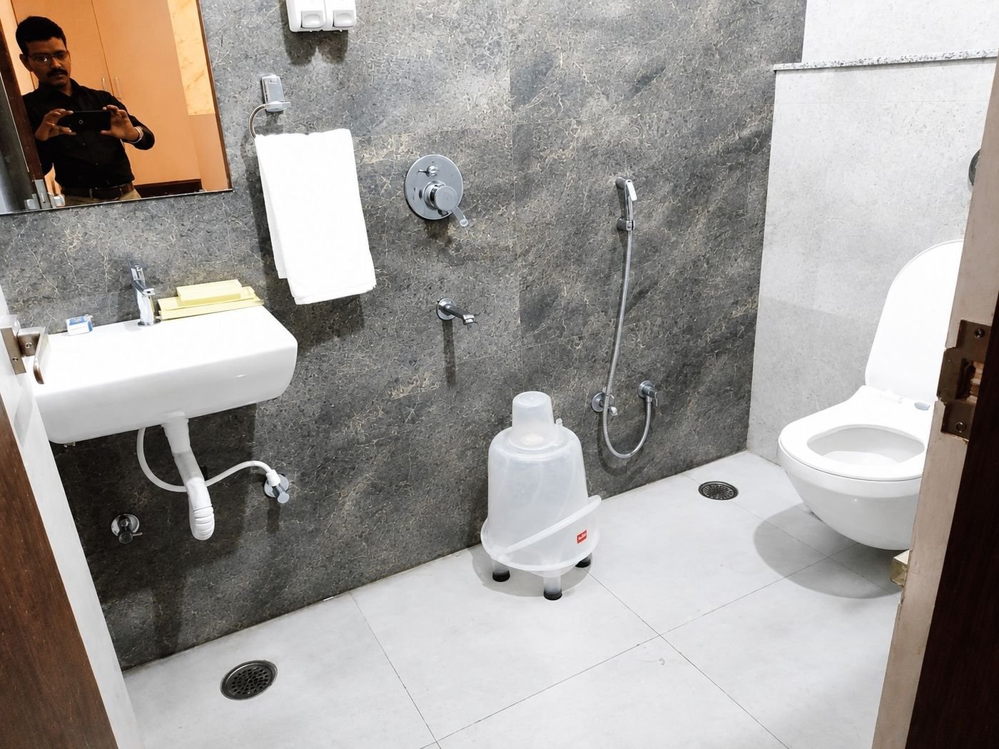 Bathroom with shower and basin at The Ambay Villa Udaipur